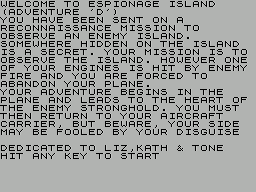 Adventure D - Espionage Island (1982)(Artic Computing)